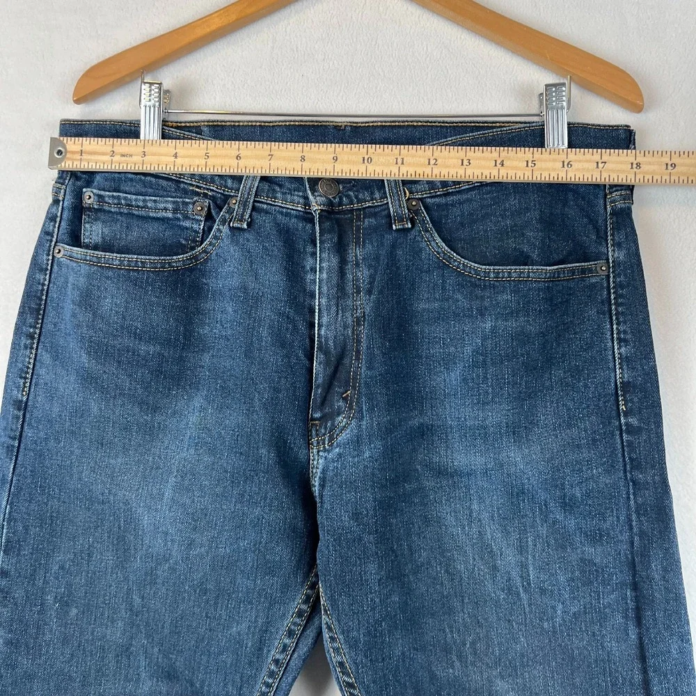 Levis 505 Jeans Mens 34x30 Regular Fit Dark Wash Denim Pants Classic‎